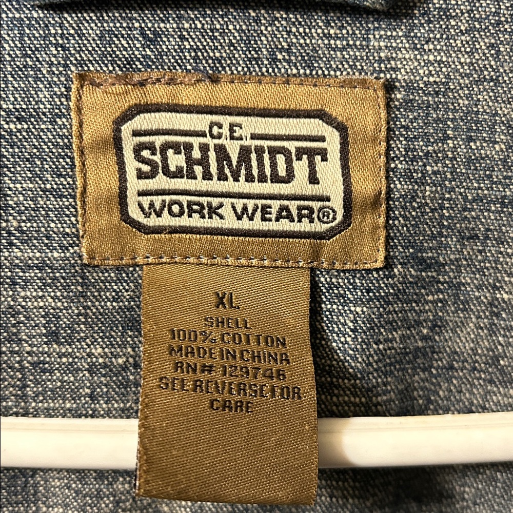 Wrangler Dark Blue Denim Jacket/C.E.Schmidt Workwear Denim Indoor/Outdoor - Picture 3 of 3